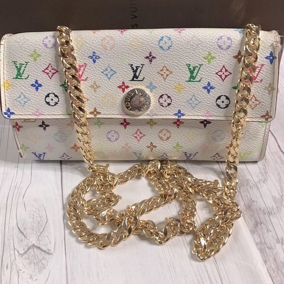 ๐๐๐ค๐Luis Vuitton monogram multicolor Portefeuille Sarah wallet cros bodybag - Picture 9 of 9